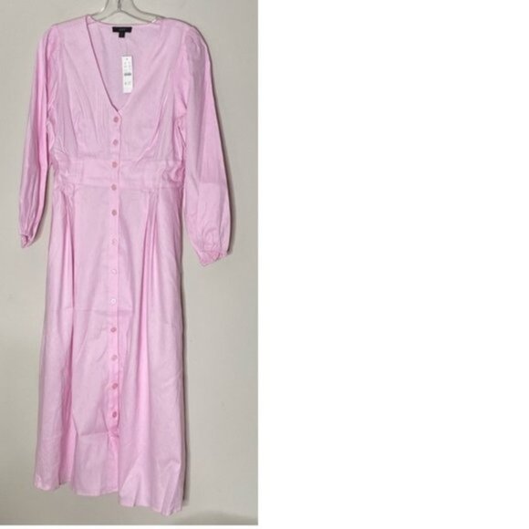 J.CREW Stretch viscose blend button-front midi dress - Picture 8 of 8